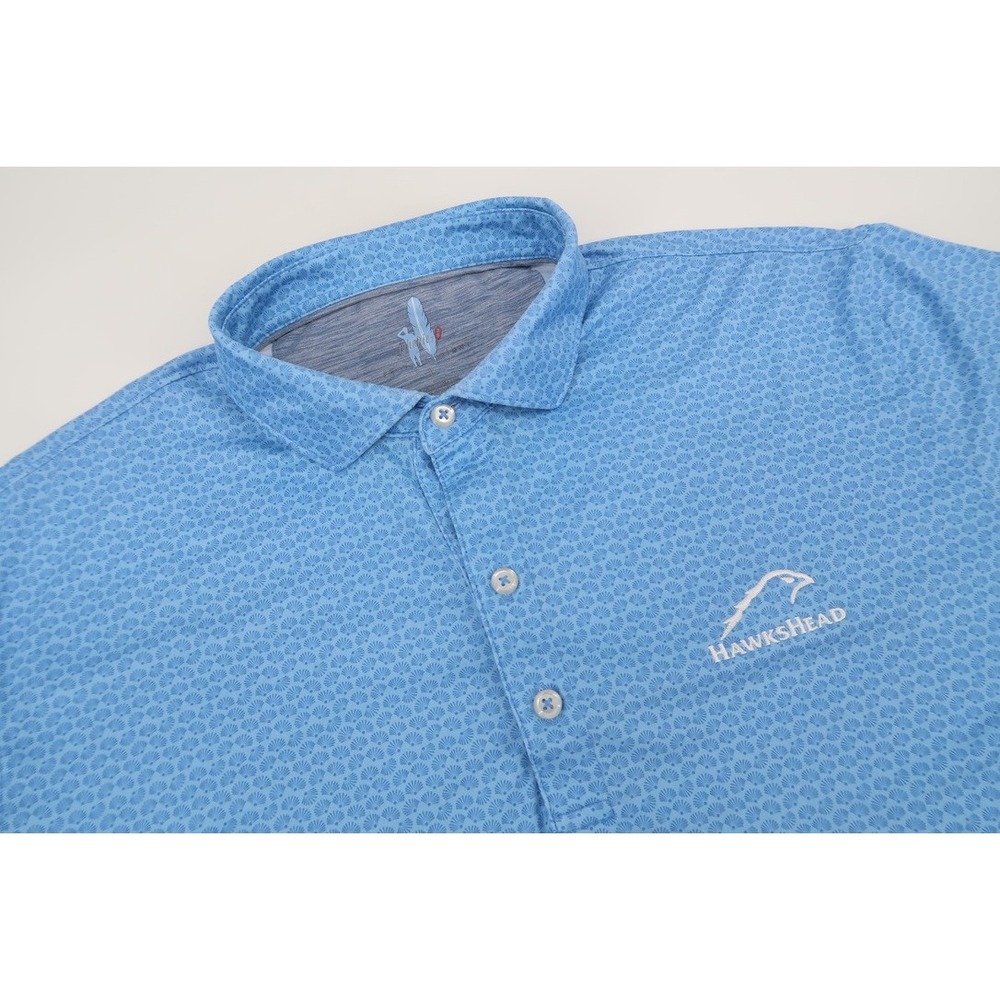 Johnnie-O Featherweight Bonvie Polo Shirt Mens Large Blue HawksHead Link Golf